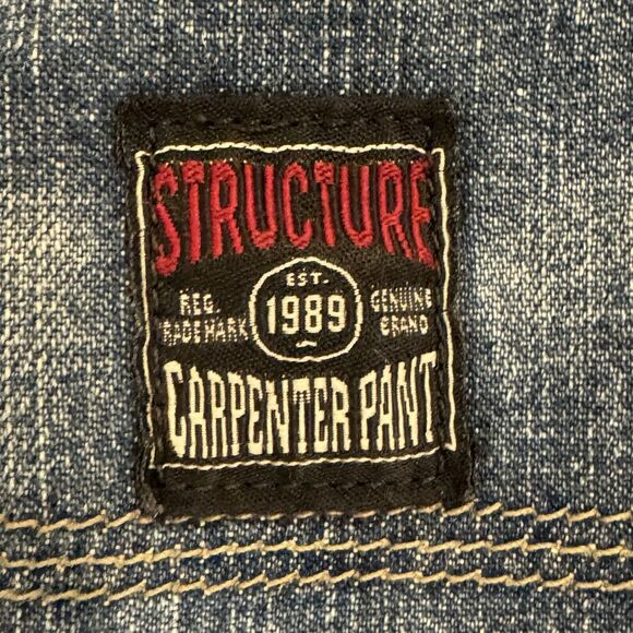 Vintage Structure Carpenter Jeans Men’s Sz 33/29 Baggy Skater 90s - Picture 5 of 7